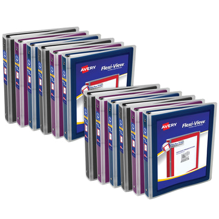 Avery Flexi-View 3 Ring Binders, 1 Inch Round Ring