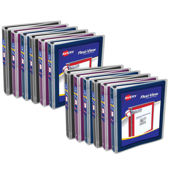 Avery Flexi-View 3 Ring Binders, 1 Inch Round Ring