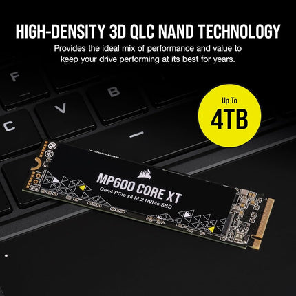 Corsair MP600 CORE XT 2TB M.2 PCIe Gen4 NVMe SSD – Up to 5900MB/s – QLC NAND – M.2 2280 – For PCIe 4.0 Notebooks and Desktops – Black