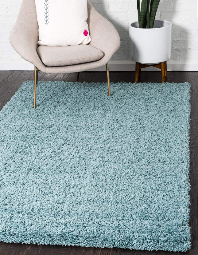 Unique Loom Solid Shag Collection Light Slate Blue