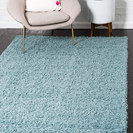 Unique Loom Solid Shag Collection Light Slate Blue