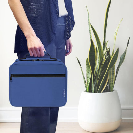 StarPlus2 Large Padded Pill Bottle Organiser, Medicine Bag, Case, Carrier for Medications, Vitamins, and Medical Supplies - Travel Medicine Organiser and Home Storage Med Bag - Blue (Without Lock)