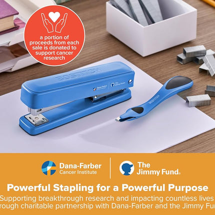 Bostitch Titan Heavy Duty Metal Stapler, 50 Sheet Capacity with 1250 Standard Staples and 500 Extended Staples, Ergonomic Staple Remover, Jam Free Stapling, Full Strip Stapler, Blue