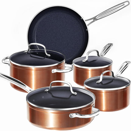 Nuwave 9pc Cookware Set Healthy Duralon Blue Ceram