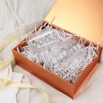 MUMUPACK Rose Gold Gift Box,10x7.3x3.5 Gift Boxes With Lids For Presents Includes Ribbon And Diy Printable Sticker Paper,Bridesmaid Proposal Box,Magnetic Gift Box For Birthday,Wedding,Graduation