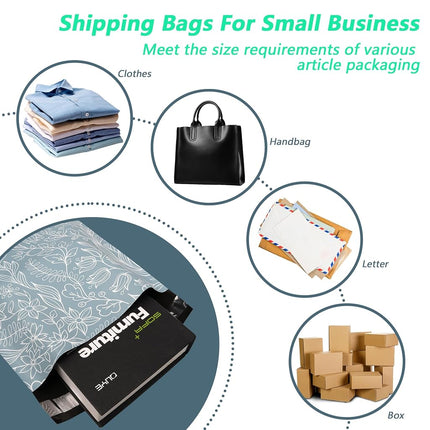 Vapulcio Poly Mailers 12x15.5 Inch 50 Pcs - Wheat Sheaf Printed Shipping Bags, 2.4mil Thickness, Waterproof and Tear Resistant Mailing Envelopes, Self-Sealing Packaging Bags for Small Business