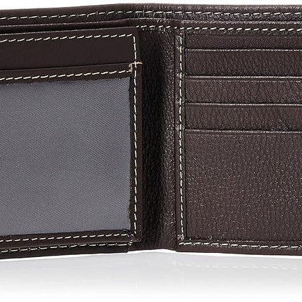 Timberland Men's Wellington RFID Leather Bifold Wallet Trifold Wallet Hybrid, Brown, One Size