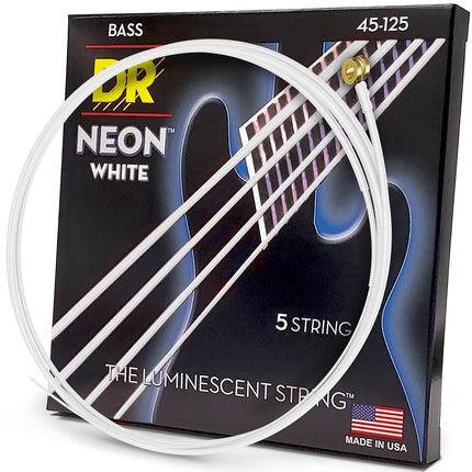 DR Strings HI-DEF NEON™ - WHITE coloured Bass Stri