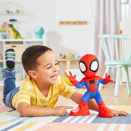 SPIDEY AND HIS AMAZING FRIENDS Marvel Dance 'N Crawl Spidey Interactive Plush Toy with 20 Phrases & Sounds, 2 Songs, Superhero Toy for Ages 3+