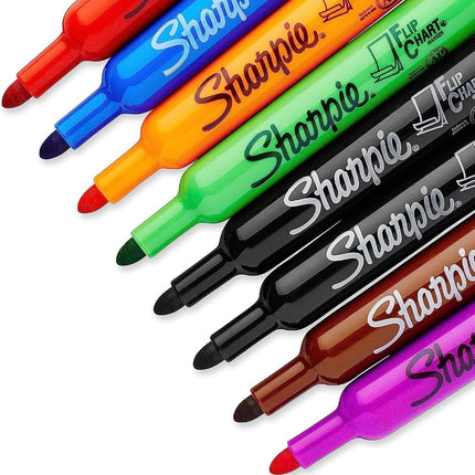 SHARPIE Flipchart Markers Round Tip Assorted Colours (Pack of 2)