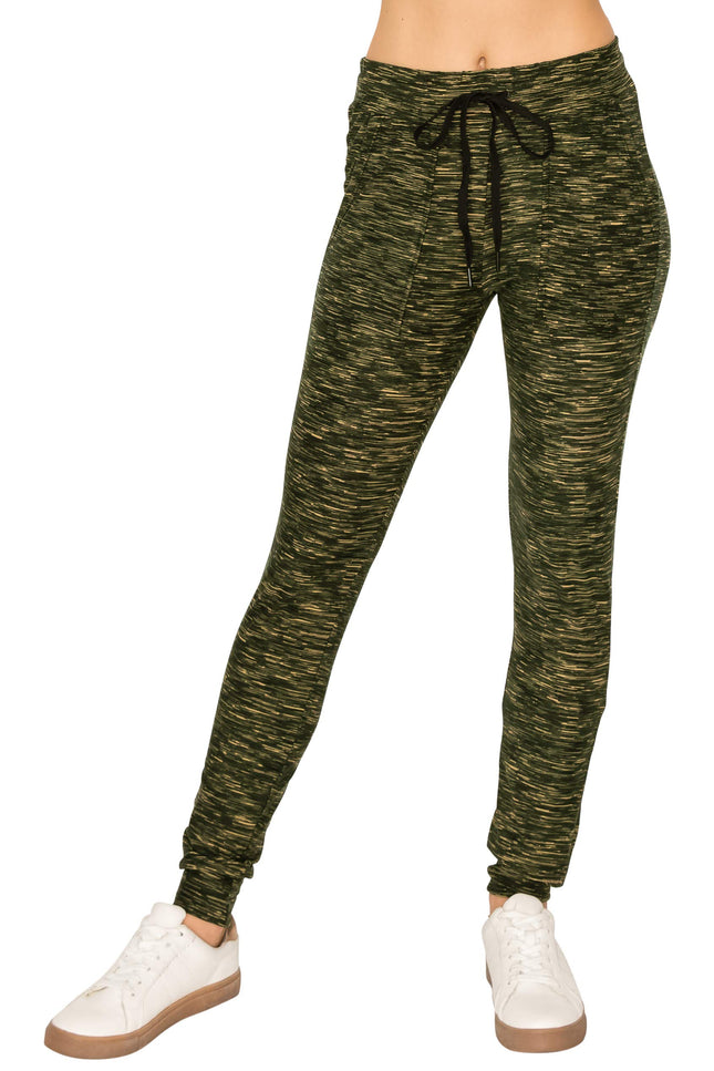 ALWAYS Women's Casual Jogger Pants - Buttery Super Soft Stretch Comfy Athletic Sweatpants with Pockets, Pjog128 / Space Dye Olive, M