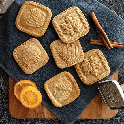 Nordic Ware Cookie Stamps, 3-Inch Squares, Silver