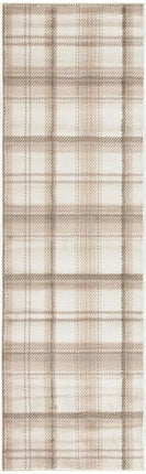 Nourison Home Grafix 27x90 Indoor Polypropylene Fabric Rug in Ivory and Beige