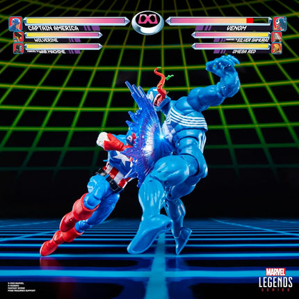 Marvel Legends Series Gamerverse Captain America vs Venom, Retro Video Game -Inspired Collectible 6-Inch Action Figures