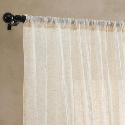 French Connection – Charter Crushed, Window Curtain, Set of 2 Panels, Semi Sheer, Modern Home Décor, Drapes for Living Room, Dining Room, Bedroom, Dorm, Measures 50”x 84”, Natural