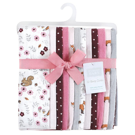 Lot de langes en flanelle de coton unisexe Hudson Baby, motif floral des bois, taille unique