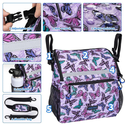 ZHCHG Wheelchair Bags, Wheelchair Backpack with Cup Holder, Wheelchair Bags to Hang on Back, Electric Wheel Chair Accessories, Large Storage Bag for Walker Rollator