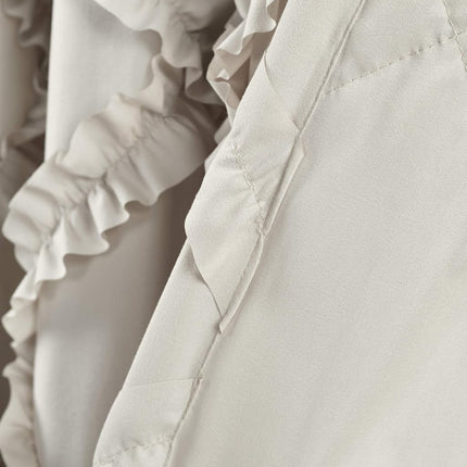 Lush Decor Ruffle Diamond Window Curtain Panel Pair, 84 in x 54 in, Neutral
