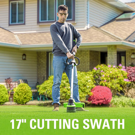 Greenworks 40V 17-Inch Brushless String Trimmer, 8Ah Battery and Rapid Charger Included