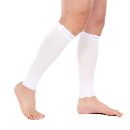 Doc Miller Calf Compression Sleeves for Men & Women, Footless Leg Compression Socks Support for Runners, 15–20mmHg Graduated, Shin Splints, Varicose Veins, Pain Relief & Swelling (1 Pair)