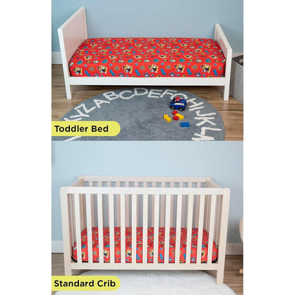 Paw Patrol Toddler Fitted Sheet and Pillow Case Set, Red