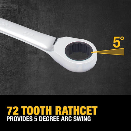 DEWALT Tough Box 8 PC SAE Ratcheting Combination Wrench Set