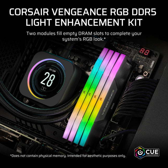 CORSAIR VENGEANCE RGB DDR5 Kit de mejora de luz (sin memoria física) - Negro