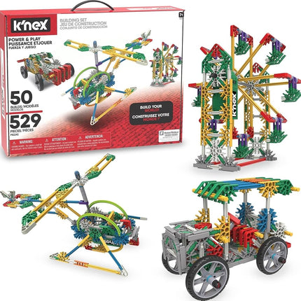 K'NEX | Power and Play Motorised Building Set | Educational Toys for Kids, 529 Piece Stem Learning Kit, Engineering for Kids, Fun and Building Construction Toys Ages 7+ | Basic Fun 23012