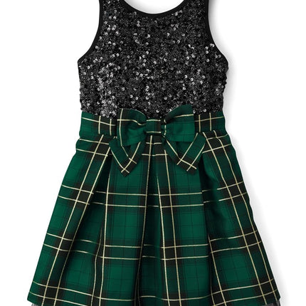 The Children's Place Girls' Sleeveless Dressy Dresses, Spruceshad Sequin, Large