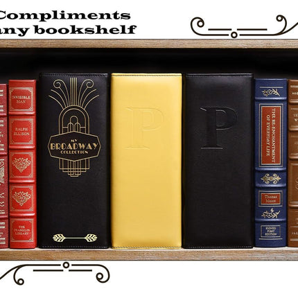 Broadway Play Program and Theater Playbill Binder with 30 Custom Sheet Protectors - PU Leather - Fits Playbills from Mid 1980s to Modern (Black Plain)