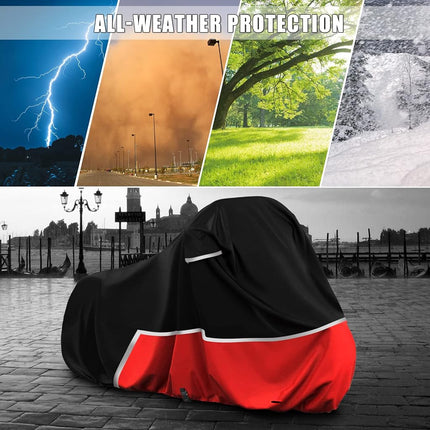 Waterproof Motorcycle Cover Replace for Harley Davidson Cruiser Models, 420D Oxford Cloth Softail, Dyna, Iron 883, Fat Boy 114, Forty-Eight, Low Rider, Sport Glide Cover for Snow Rain Protection