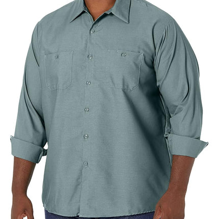 Red Kap Men's Industrial Work Shirt, Light Green, 