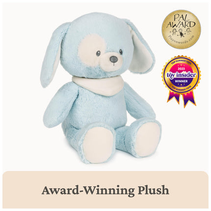 GUND Baby Sustainable Plush Puppy Recycled Materials Soft Toy for Babies and Newborns, Blue/Cream, 33 cm