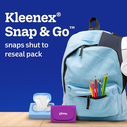 Kleenex Snap & Go Ultra Soft Facial Tissues, 9 On-The-Go Packs, 25 Tissues per Pack, 3-Ply, Packaging May Vary
