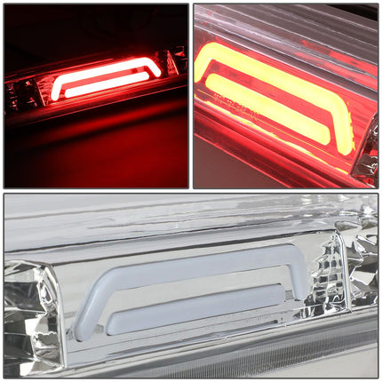 DNA MOTORING 3BL-F15004-3D-LED-CH Carcasa cromada 3D LED Tercera luz de freno trasera [Compatible con 07-10 Sport Trac / 04-08 F150 / 04-08 Lobo / 06-08 Mark LT]