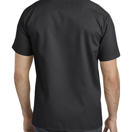 Dickies Men's Short-Sleeve Flex Work Shirt Slim Fit Button, Charcoal V1, S