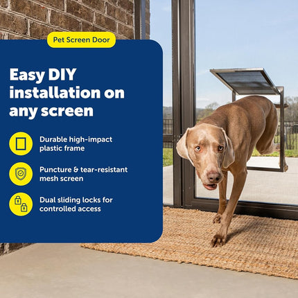 PetSafe Dog Door for Screen Door – Size Large – for Dogs and Cats up to 100 lb – Use in Screen Doors – Window Screens and Porch Screens