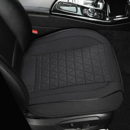West Llama Linen Front Car Seat Cover Protector Anti-Slip Bottom Seat Cover Fits 95% of Vehicles,Wrapping Around The Bottom,Triangular Pattern(Black-1Pcs)