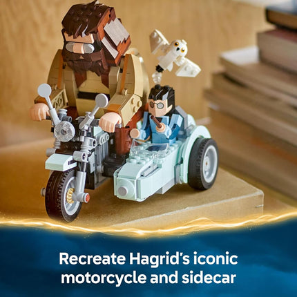 LEGO Harry Potter Hagrid & Harry’s Motorcycle Ride - Play and Display Motorbike Toy with a Sidecar & Hedwig Owl Figure - Wizarding World Gift for 9+ Year Old Girls & Boys - 76443