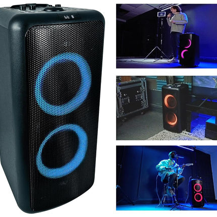 Rockville Elite Party 65 Bluetooth Party Speaker, 2000W Peak/500W RMS, Karaoke Effects, LED Lights, Guitar/Optical Inputs, for Events and Parties
