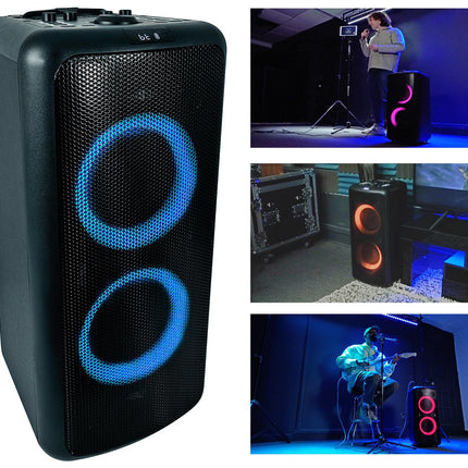 Rockville Elite Party 65 Bluetooth Party Speaker, 2000W Peak/500W RMS, Karaoke Effects, LED Lights, Guitar/Optical Inputs, for Events and Parties