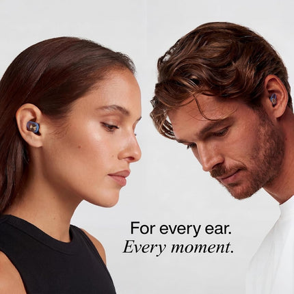 Hears Plus Ear Plugs for Noise Reduction - Patented Reusable Concert Earplugs, 25dB SNR Sound Reduction, Hypoallergenic for Musicians, Motorcycle and Sleeping with 4 tip Sizes - Tropical Green