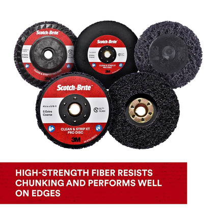 Scotch-Brite Clean and Strip XT Pro Disc - Rust and Paint Stripping Disc - 4.5” diam. x 5/8-11 Quick Change Thread - Extra Coarse Silicon Carbide - Pack of 1