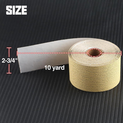 SPEEDWOX 60 Grit Sandpaper Roll Self Adhesive PSA Stickyback Sand Paper 2-3/4" Wide 10 Yard Long Sandpaper Sheets for Automotive & Woodworking Air File Long Board Sanders Metal Plastic Sanding Blocks
