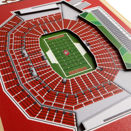 NFL San Francisco 49ers Levi's Stadium Banner 3D de estadio-8x32Banner 3D de estadio - 8"x 32", Colores del equipo, 8" x 32"