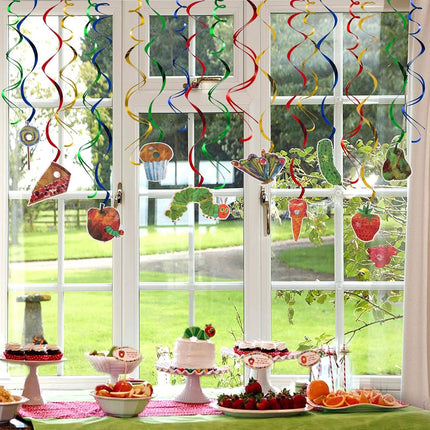 LINGTEER Le Dessin Animé La Chenille Qui Fait Des Trous, Papillon et Tourbillons – 20 Pièces, Décorations de Fête d'Anniversaire pour Enfants sur le Thème de la Lecture d'Histoires.