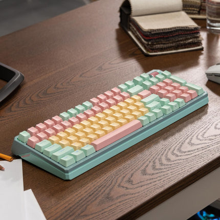 Cooler Master MK770 Macaron Clavier de Jeu Mécanique sans Fil RVB, Commutateurs Kailh Box V2 Blancs, Structure de Joint, Échangeable à Chaud, Bluetooth|2.4GHz, Molette Tactile de 3