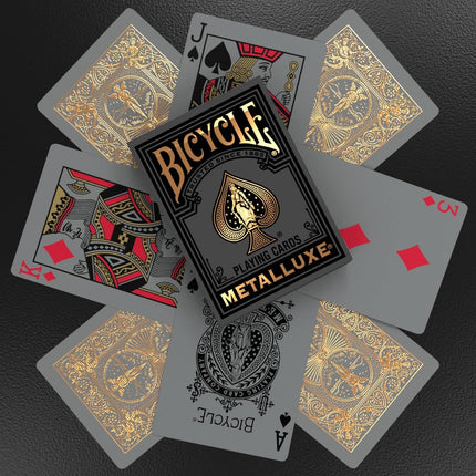 Bicycle Black and Gold Metalluxe Playing Cards – Premium Foil Metalluxe Deck– Classic Poker Size, Collectible Luxury Design, Great for Game Night, Gifting, and Stocking Stuffer