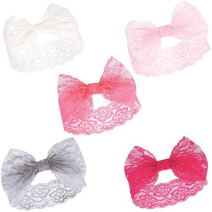Bandeaux en Coton et Synthétique Unisexe Hudson Baby, Rose Blanc, 0-24 Mois