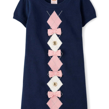 Gymboree Baby Girls' One Size and Toddler Short Sleeve Dresses, Tidal Argyle, 18-24 Months